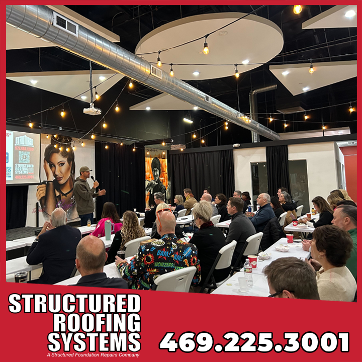 structroofing's tweet photo. Featured Sponsor at the MetroTex Far N. Dallas/Richardson REALTOR® Meeting at The Drawing Board yesterday! Great connections, great insights, and a strong start to 2026 for Structured. https://t.co/2PFlbzX168