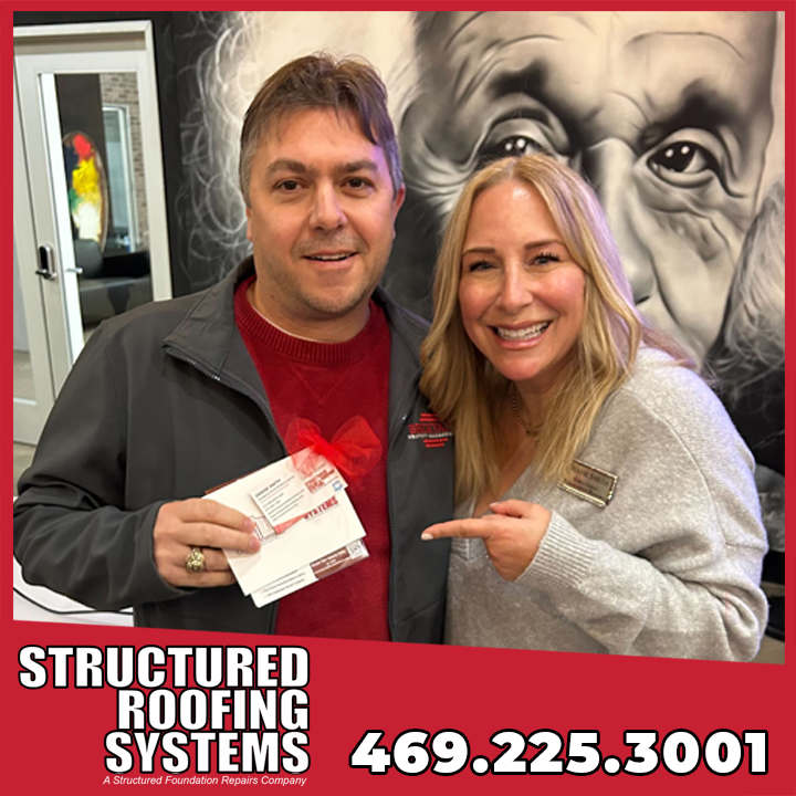 structroofing's tweet photo. Featured Sponsor at the MetroTex Far N. Dallas/Richardson REALTOR® Meeting at The Drawing Board yesterday! Great connections, great insights, and a strong start to 2026 for Structured. https://t.co/2PFlbzX168