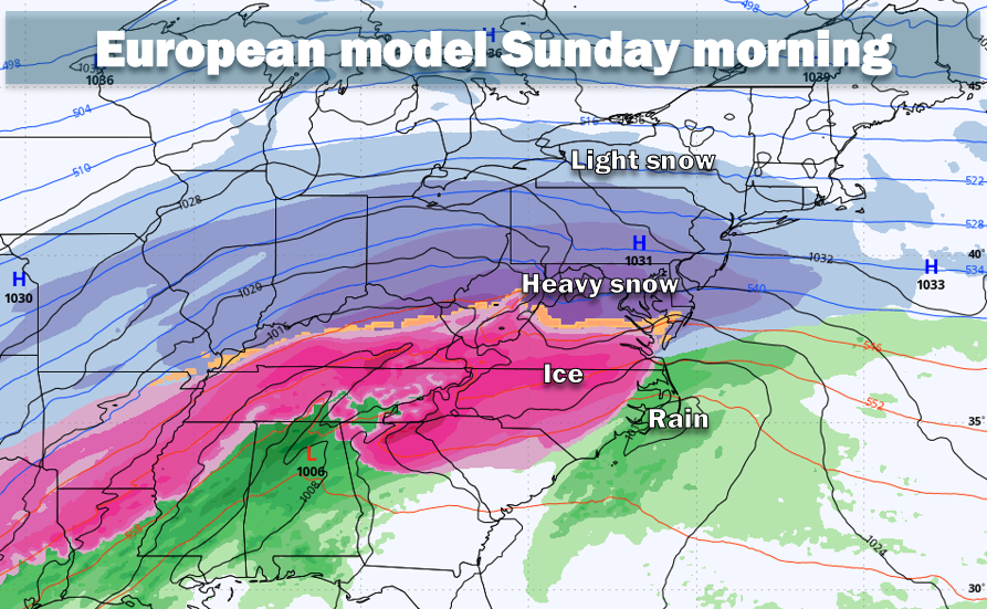 capitalweather's tweet image. ❄️ Odds rising for one of D.C.’s biggest winter storms in years this weekend

Confidence is growing that we could see one of our biggest winter storms in years between late Saturday and early Monday. Heavy snow and possibly ice are likely, along with bitter, long-lasting cold…