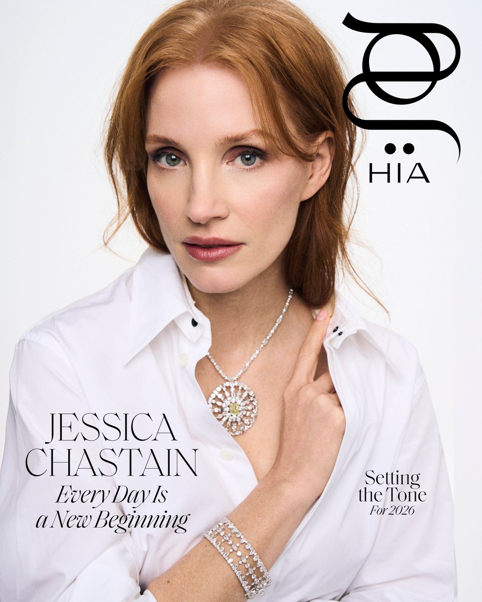 hiamag's tweet image. Jessica Chastain brings honesty to conversations about work, growth, and change. In an industry driven by scrutiny and constant approval, she speaks openly about learning when to push forward, and when to step back.
Our January cover star reflects on letting go of fear,…