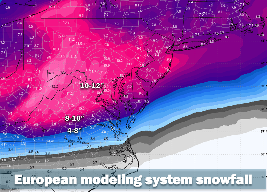 capitalweather's tweet image. ❄️ Odds rising for one of D.C.’s biggest winter storms in years this weekend

Confidence is growing that we could see one of our biggest winter storms in years between late Saturday and early Monday. Heavy snow and possibly ice are likely, along with bitter, long-lasting cold…