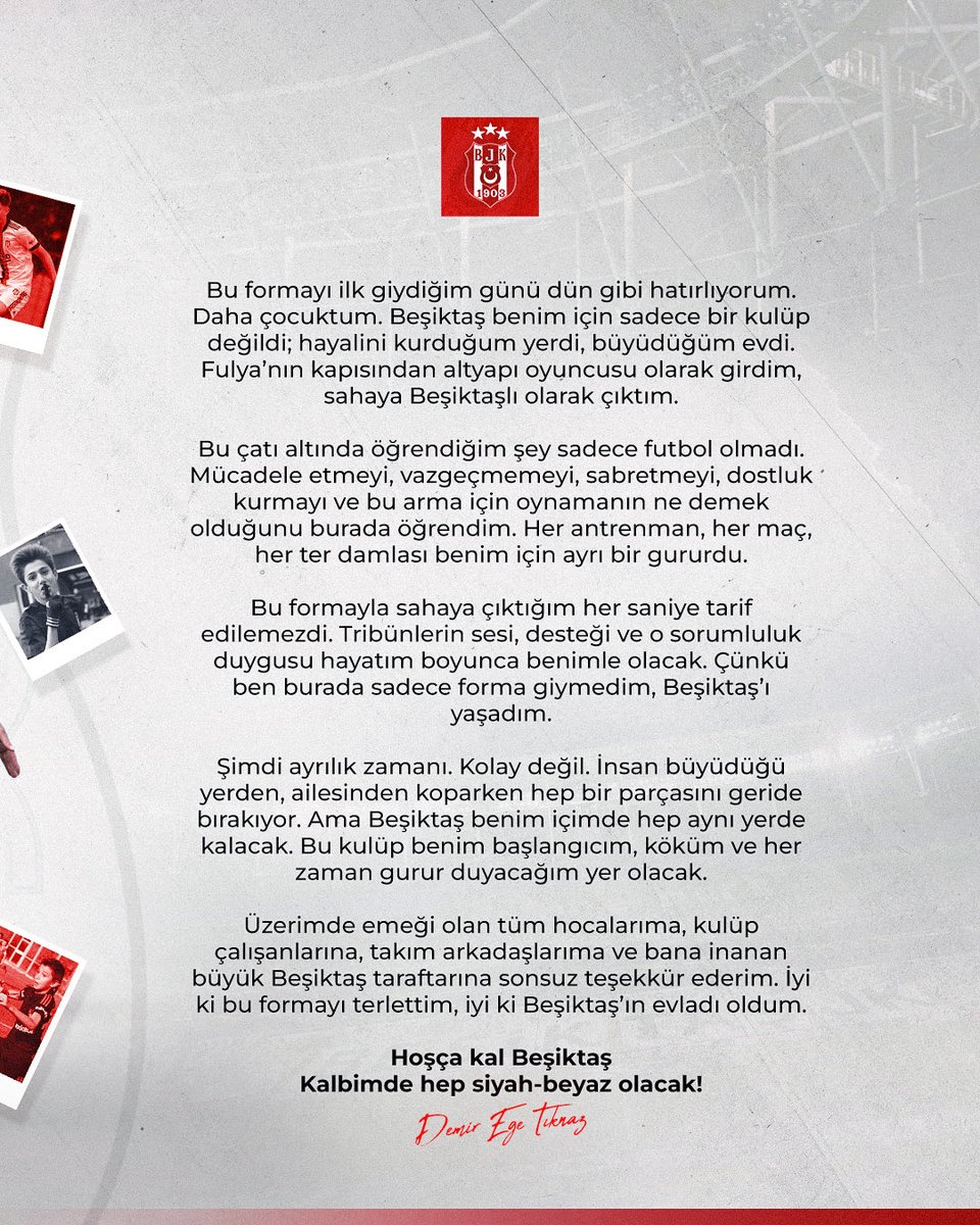 Her şey için sonsuz teşekkürler Beşiktaşım 🖤🤍