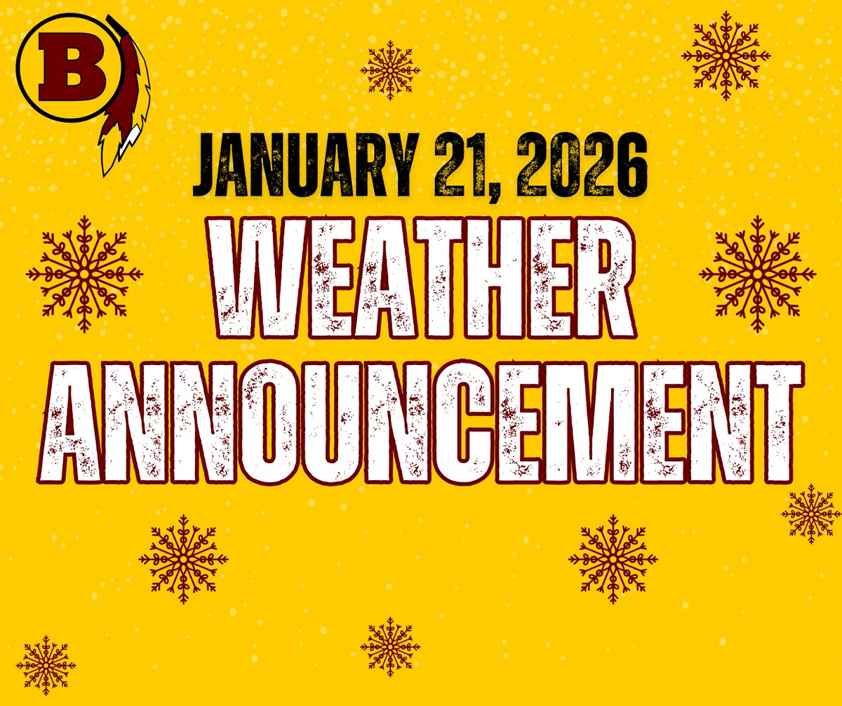 Early Dismissal Notice!
Due to the forecasted weather for this afternoon, Benson Public Schools will be closing early.
• Northside Elementary: Dismissal at 12:20 PM
• Benson High School: Dismissal at 12:30 PM
All after-school activities are canceled. Please stay safe. #isd777