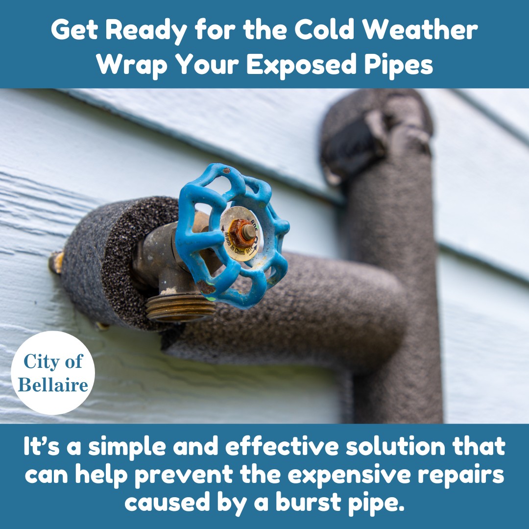 Get ready for the cold weather - wrap your exposed pipes. It's a simple and effective solution that can help prevent the expensive repairs caused by a burst pipe.

#SaveWaterSaveMoney