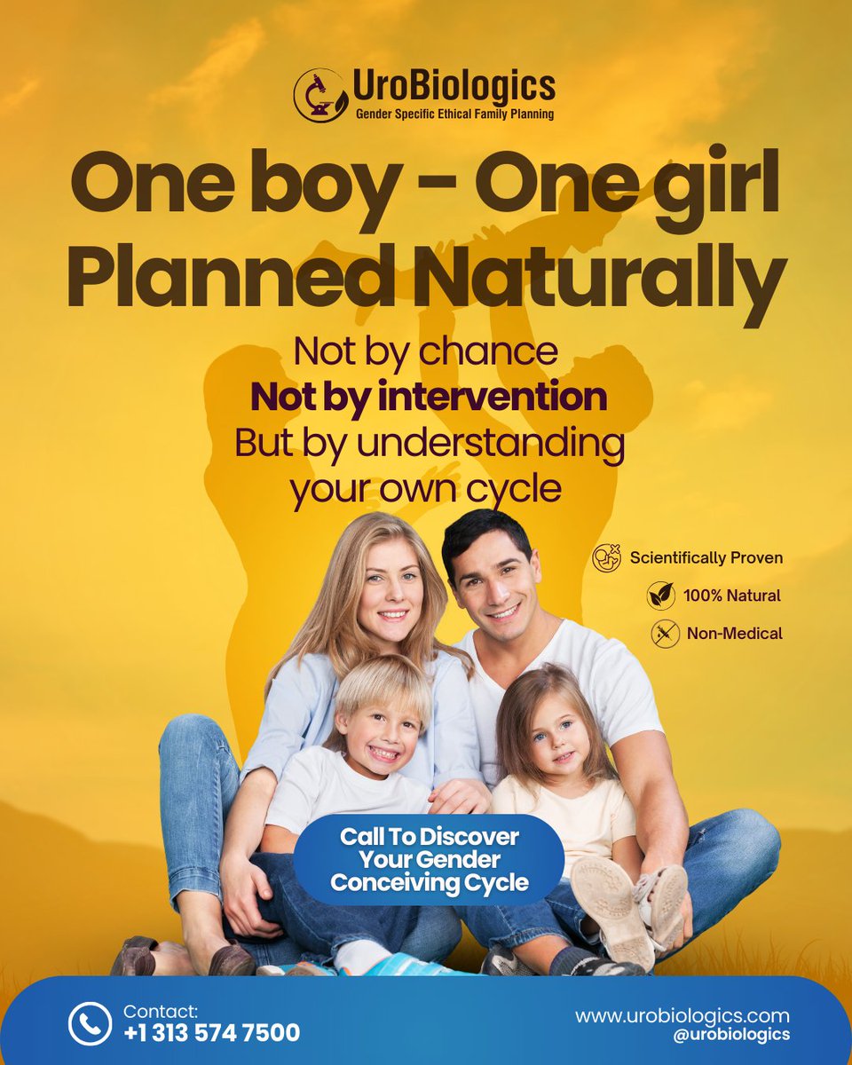 Urobiologics's tweet image. One boy 👦 &amp;amp; one girl 👧—planned naturally 🌱
Not by chance ❌ | Not by intervention 💊
Just understanding your cycle 🔬
Ethical family planning starts before conception 🤍

#UroBiologics #EthicalFamilyPlanning #PlanBeforePregnancy #NaturalScience #ConsciousParenthood