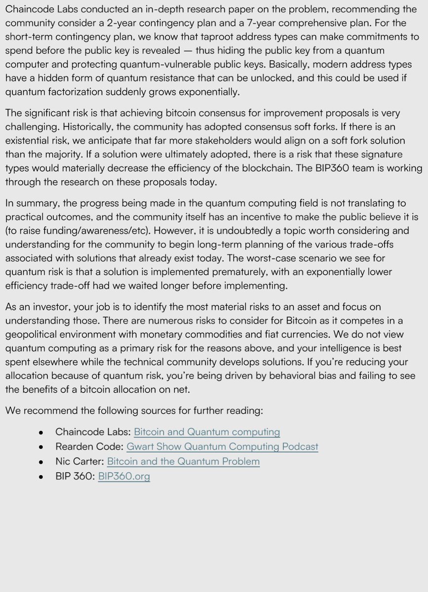 An interesting two-page summary on the quantum computing risk From the  excellent 2026 Bitcoin Ecosystem report by @epochvc_ https://t.co/EXBuqAE5Oz