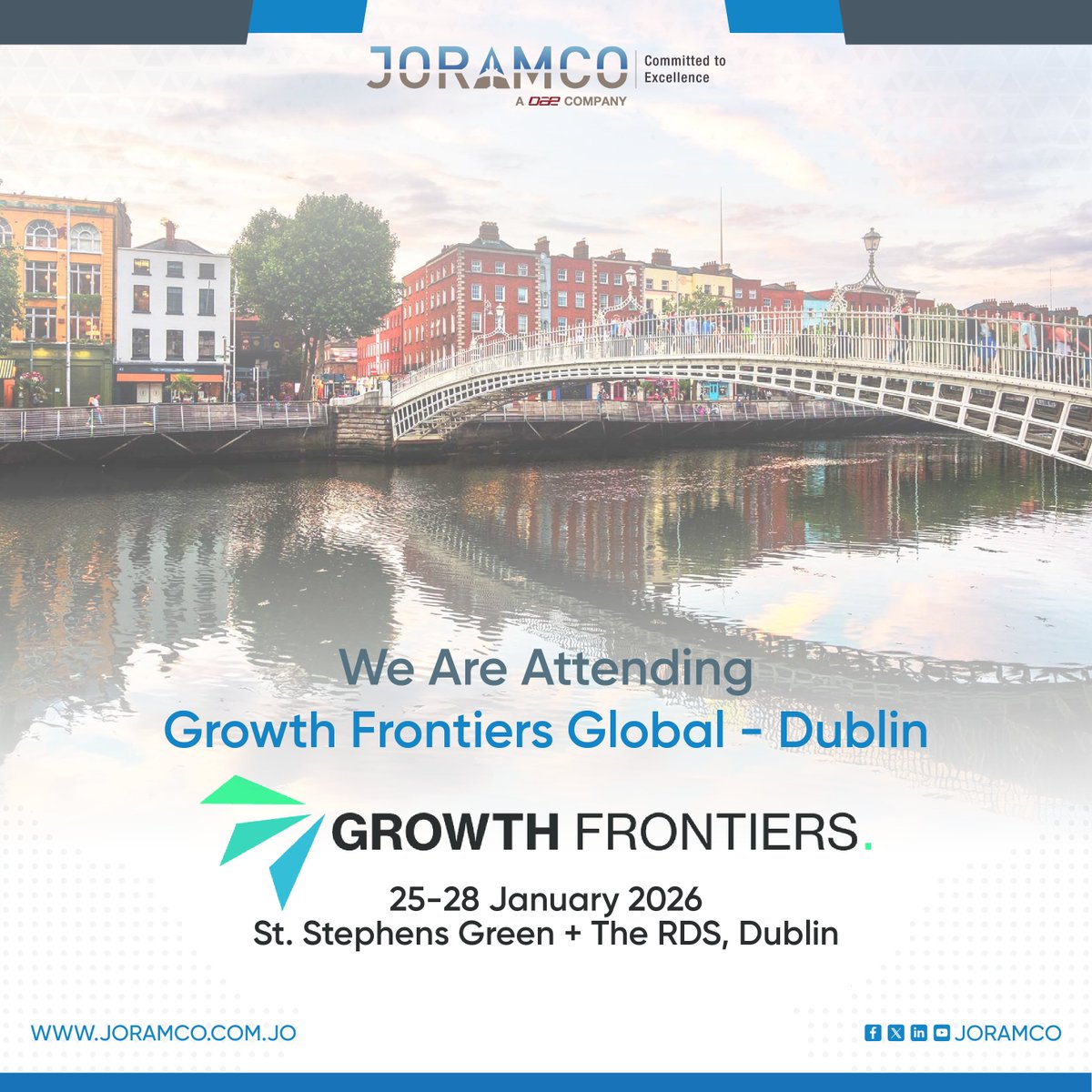 Joramco's tweet image. We are attending Growth Frontiers Global – Dublin, from 25 to 28 January.
We look forward to connecting and discussing new opportunities with you!
#Joramco #MRO #Dublin