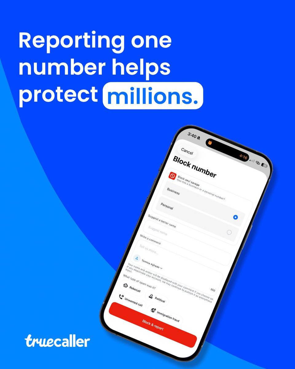 Truecaller_ng's tweet image. Every scam number reported helps someone else avoid the same trap.

That’s the power of community!