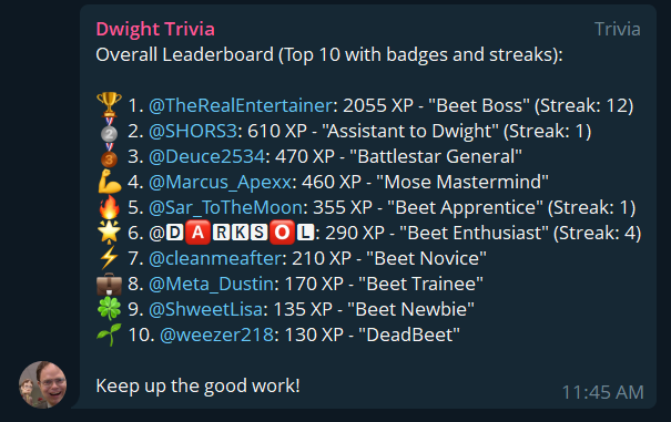 Dwight_Solana's tweet photo. I have implemented a trivia system on Telegram.  

It tests knowledge. 
It exposes weakness. 
It rewards superiority.  

If you fear being wrong, you are not ready.  
https://t.co/5SgoBCEtpR 🐻🍠🚀

#SolanaMemeCoins #BearsBeetsBattlestartGalactica https://t.co/1rRKKSpQZp
