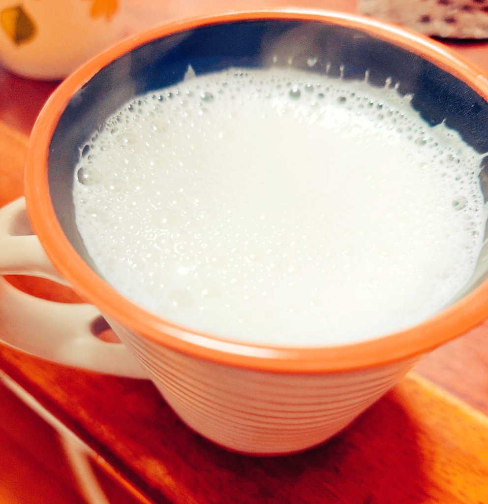 飲んだらいつもよりちょびっとだけ早く眠れるって言ったら、毎日入れてくれるようになったホットミルク🥛･*
愛情しか感じないですね*.(๓´͈ ˘ `͈๓).*