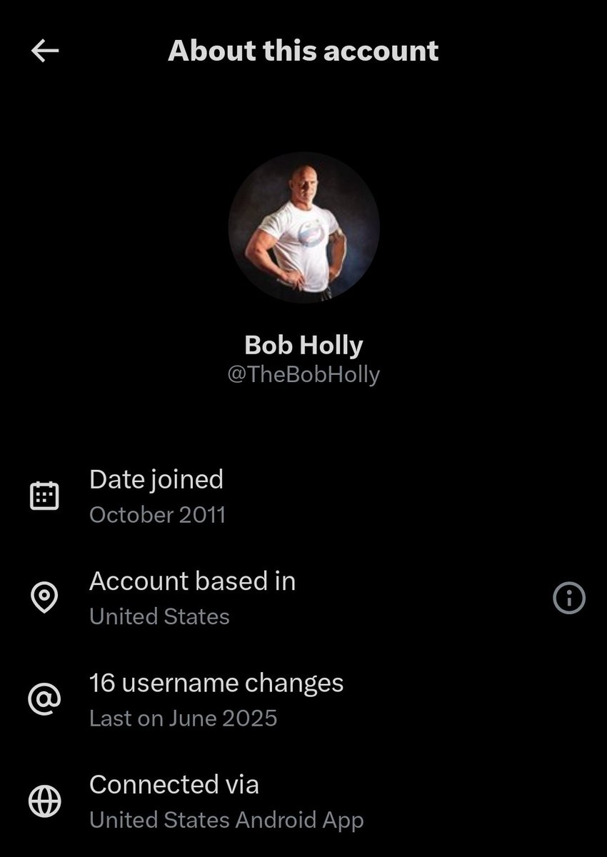 ItsJackInTheBox's tweet image. I hope you all realize this is NOT really Bob Holly. This used to be the Sycho Sid Vicious parody account. Look at the info in the image showing 16 username changes.
#WWE #AEWDynamite #TNA #AAA #WWERaw #SmackDown #AEWCollision #Wrestling