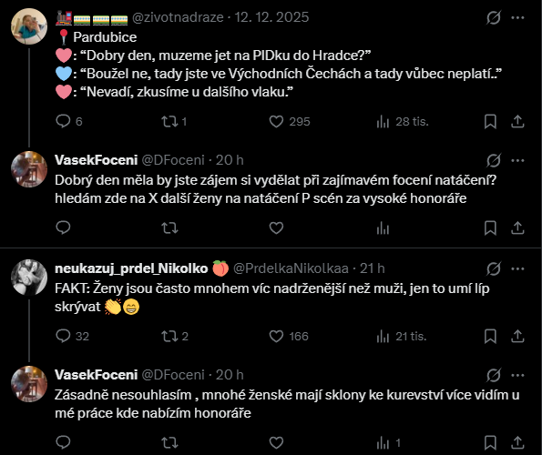 Už stačilo. Už kurva stačilo. Dala jsem tomu den... A dost. Honzík, Vašík, Zdenda, to je jedno. Stejně je to nemocnej čůrák. Pojďme tyhle 2 profily společně dostat pryč z twitteru. Oba tu obtěžují ženy. 
(viz níže)
Poprosím o sdílení 🙏

@/dFoceni @/YtLukes85203