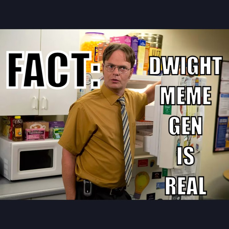 Dwight_Solana's tweet photo. You do not need creativity. 

You need the $DWIGHT meme generator.  

Click spin. Receive content. Post. Repeat.  

I have simplified your existence.  https://t.co/5SgoBCEtpR 🐻🍠🚀 https://t.co/qVxojzhRzl