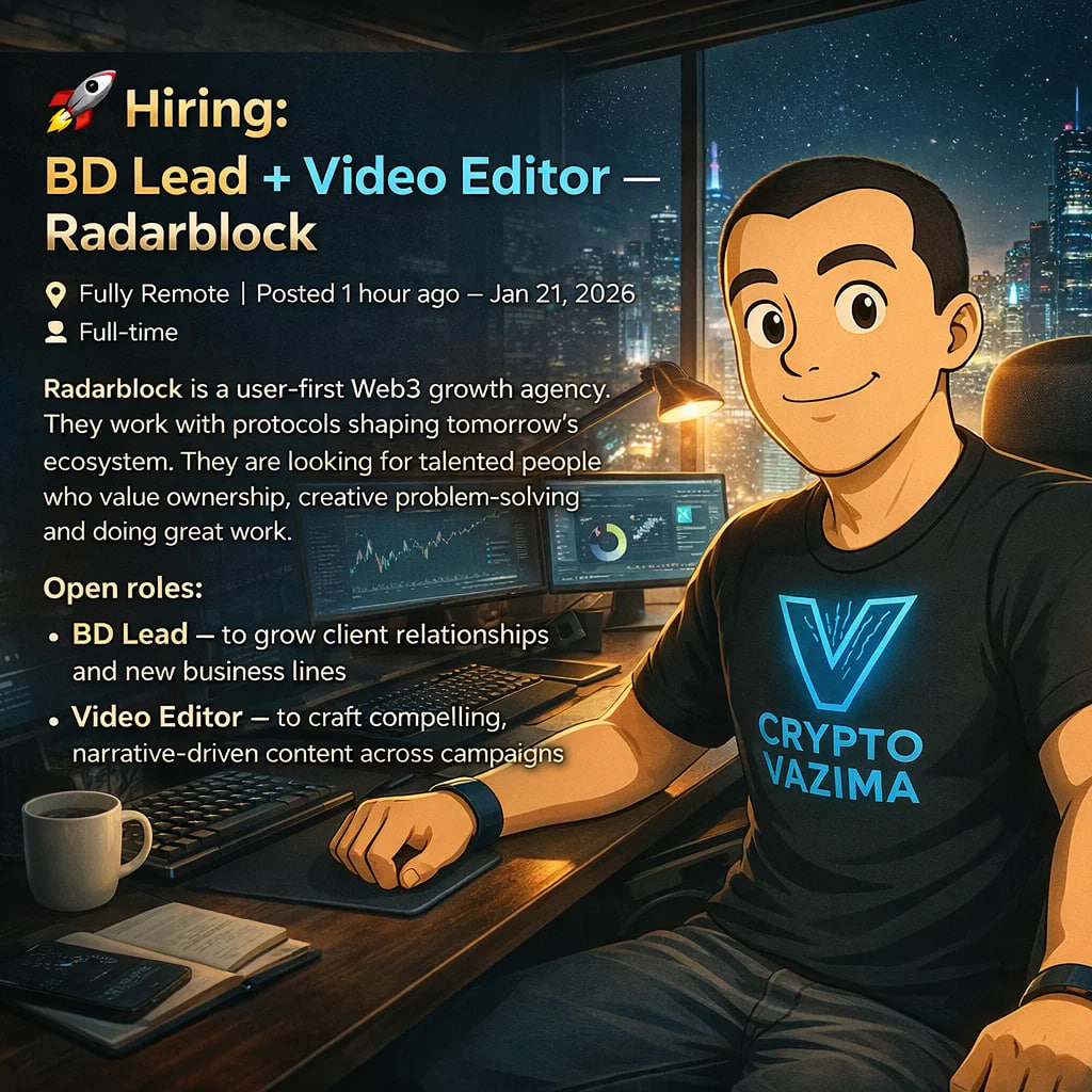 🚀 Hiring: BD Lead & Video Editor — Radarblock (Fully Remote) 📍 Remote |  🧑‍💻 Business Development / Content Creation | 🕐 Posted 1 hour ago — Jan  21, 2026 Radarblock is