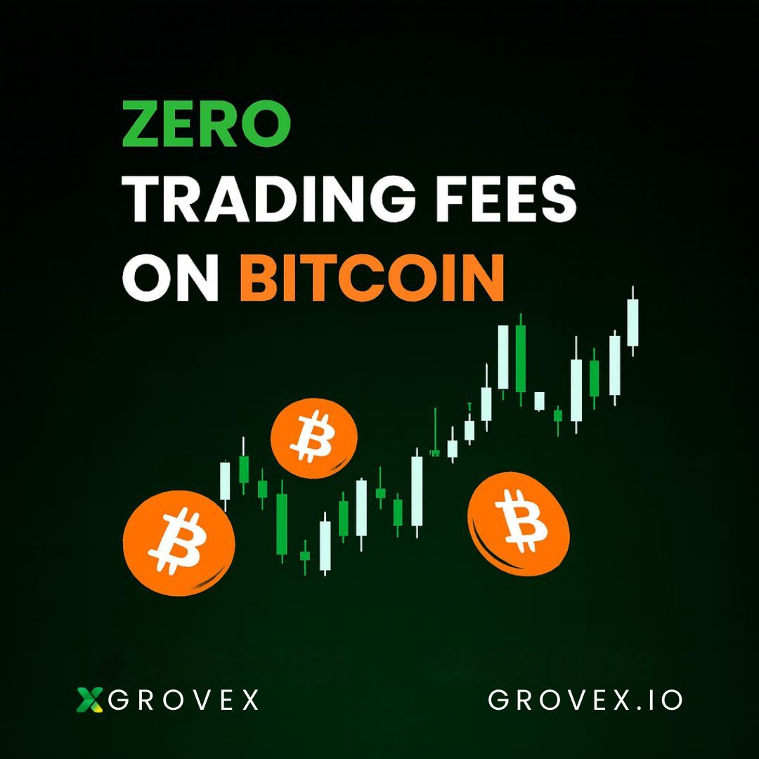 Zero trading fees on #Bitcoin are live on GroveX. Trade $BTC without paying trading  fees. 👉 https://t.co/0vQ1OaLECG #Bitcoin #CryptoExchange #GroveX