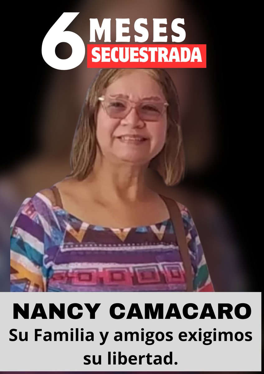 #QueSeanTodos Nancy cumple 6 meses cancelada  injustamente 
Liberta para Nancy y para todos los presos políticos