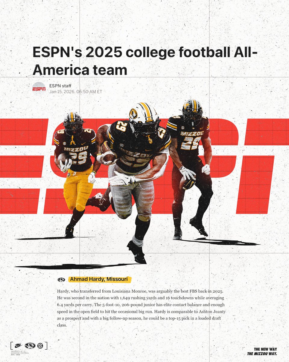 MizzouFootball's tweet image. Ahmad Hardy is an ESPN All-American 💪💪💪

#TheMizzouWay