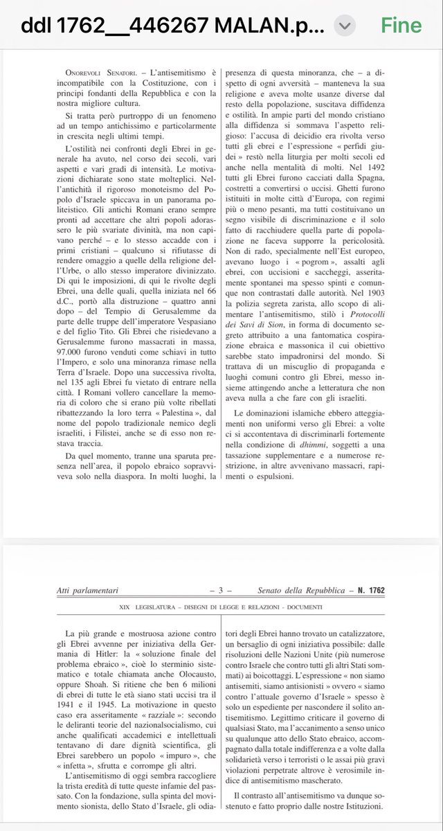 Ma tu guarda: nell’introduzione al suo disegno di legge sulla lotta all’antisemitismo il senatore <a href="/LucioMalan/">Lucio Malan</a> di Fratelli d’Italia ripercorre tutte le tappe delle persecuzioni contro gli ebrei. Tutte tranne una: le leggi razziali del fascismo. Davvero un caso inspiegabile