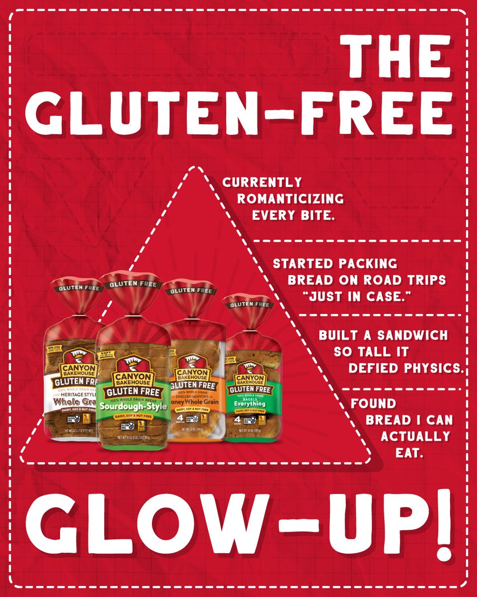 When you finally find THE gluten-free bread… suddenly the sun shines brighter, the coffee tastes better, and life feels good again. That's what we like to call the gluten-free glow-up!
What's your Canyon Bakehouse favorite?