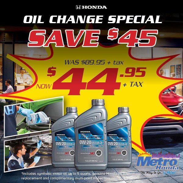 MyMetroHonda's tweet image. 🛢️ Cheapest oil change around — come see us!
Oil change special — just $44.95 (save $45). Keep your Honda running its best — book your appointment today!
🔗 bit.ly/443Vxlv
.
.
.
#MetroHonda #OilChange #CarMaintenance #HondaService #ServiceSpecials #DriveSafe #AutoCare