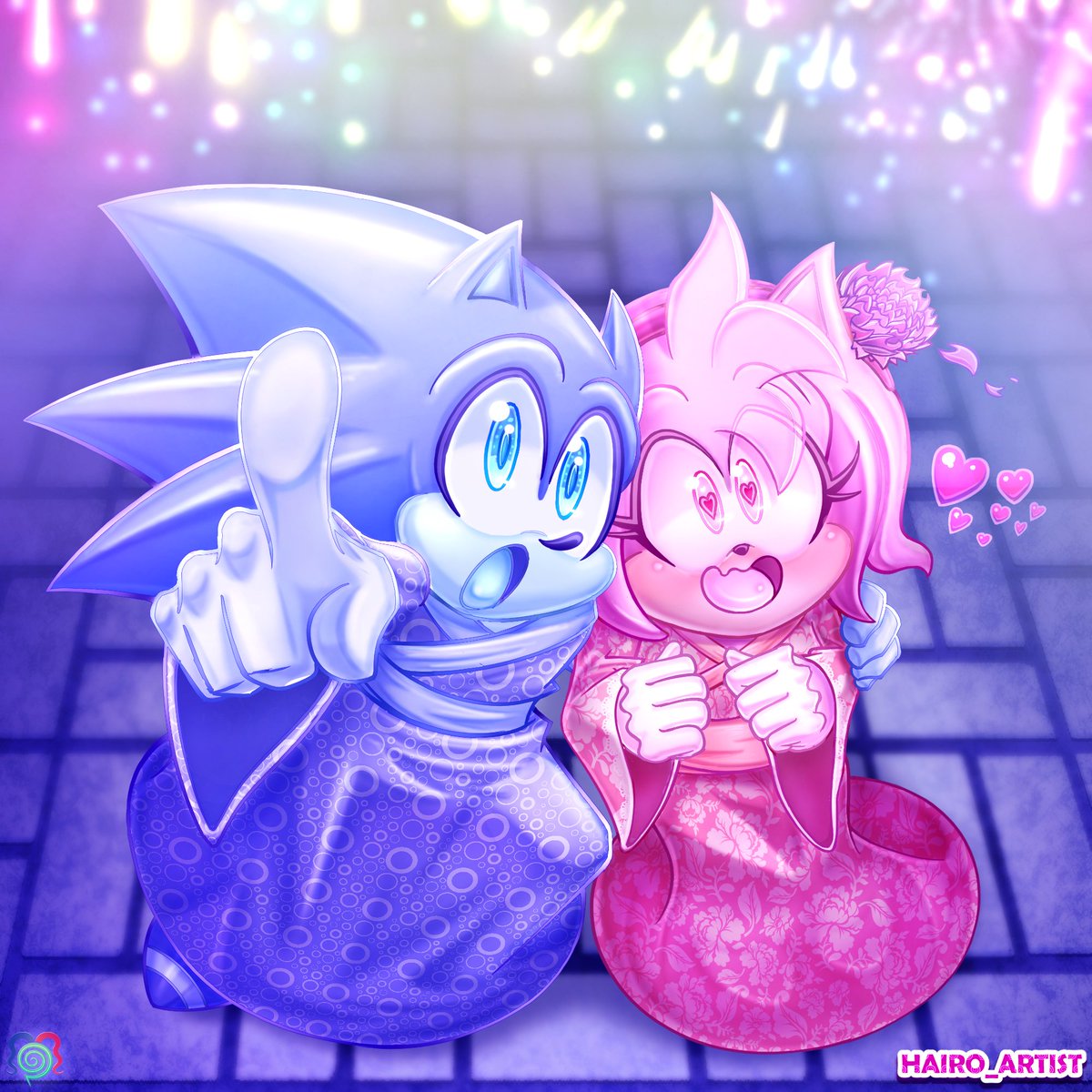 Hairo_Artist's tweet image. 🎆Every Year💓 Every Day💖 Every Place💗 is a new adventure with you!!🎆
#sonamy #SonicTheHedgehog #ship