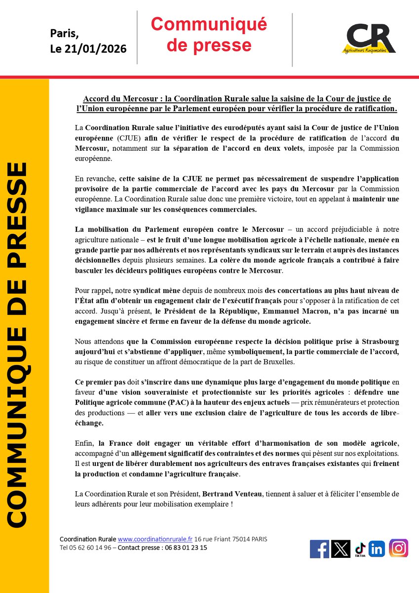 Coordination Rurale tweet media