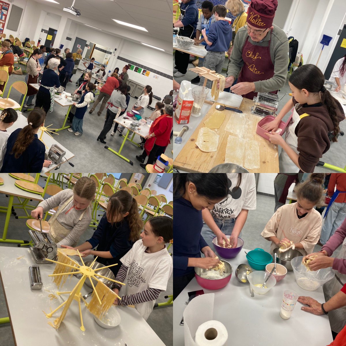 Atelier pasta aujourd’hui au <a href="/Clg_Ronsard/">ClgRonsard_Montmorency</a> pour les élèves de 6ème 🍝🍝🍝🍝