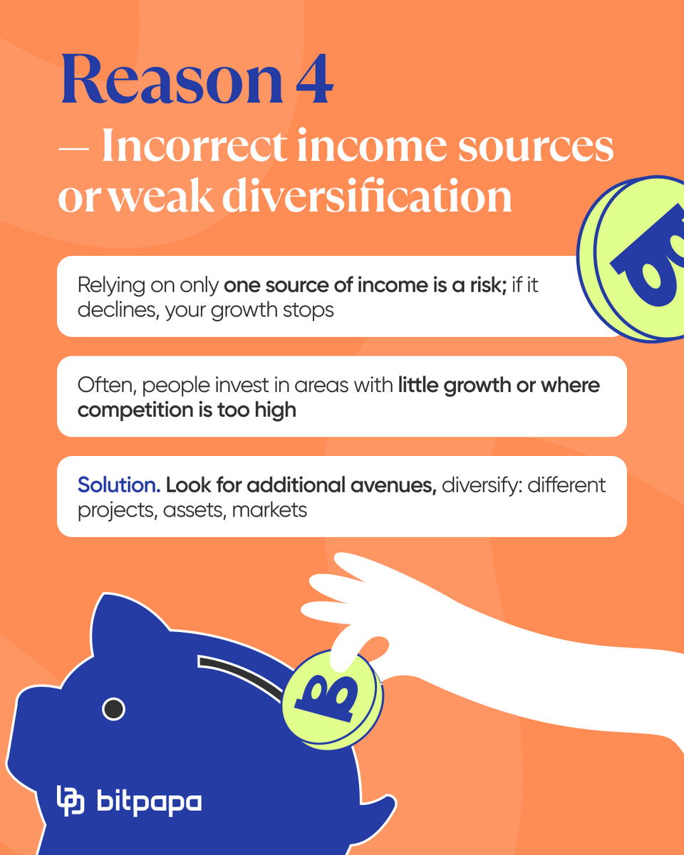 Bitpapa_com's tweet image. 💫  Bitpapa conducted a small study and compiled a TOP-4 list of reasons that prevent us from becoming richer and, consequently, improving our standard of living. How many of these apply to you?