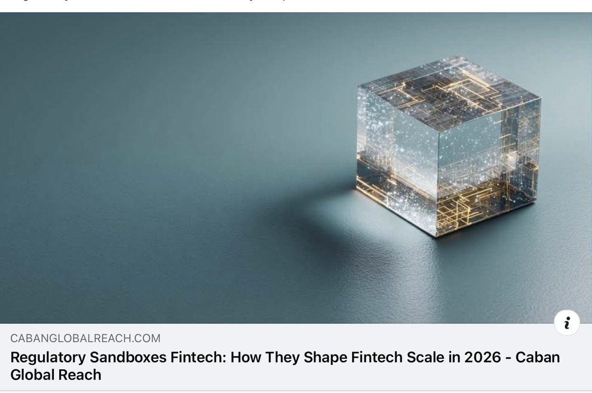 Regulatory Sandboxes Fintech: How They Shape Fintech Scale in 2026.

Regulatory sandboxes in fintech are often described as innovation enablers, a place where fintech companies can experiment without the full weight of regulation. 

cabanglobalreach.com/regulatory-san…