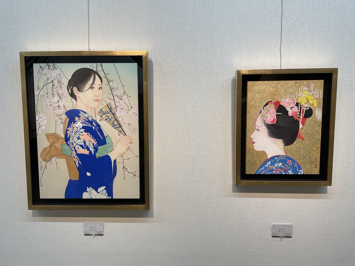 本日より日本橋三越の美術画廊で開催の「初空」展へ。菅澤薫さん（左上