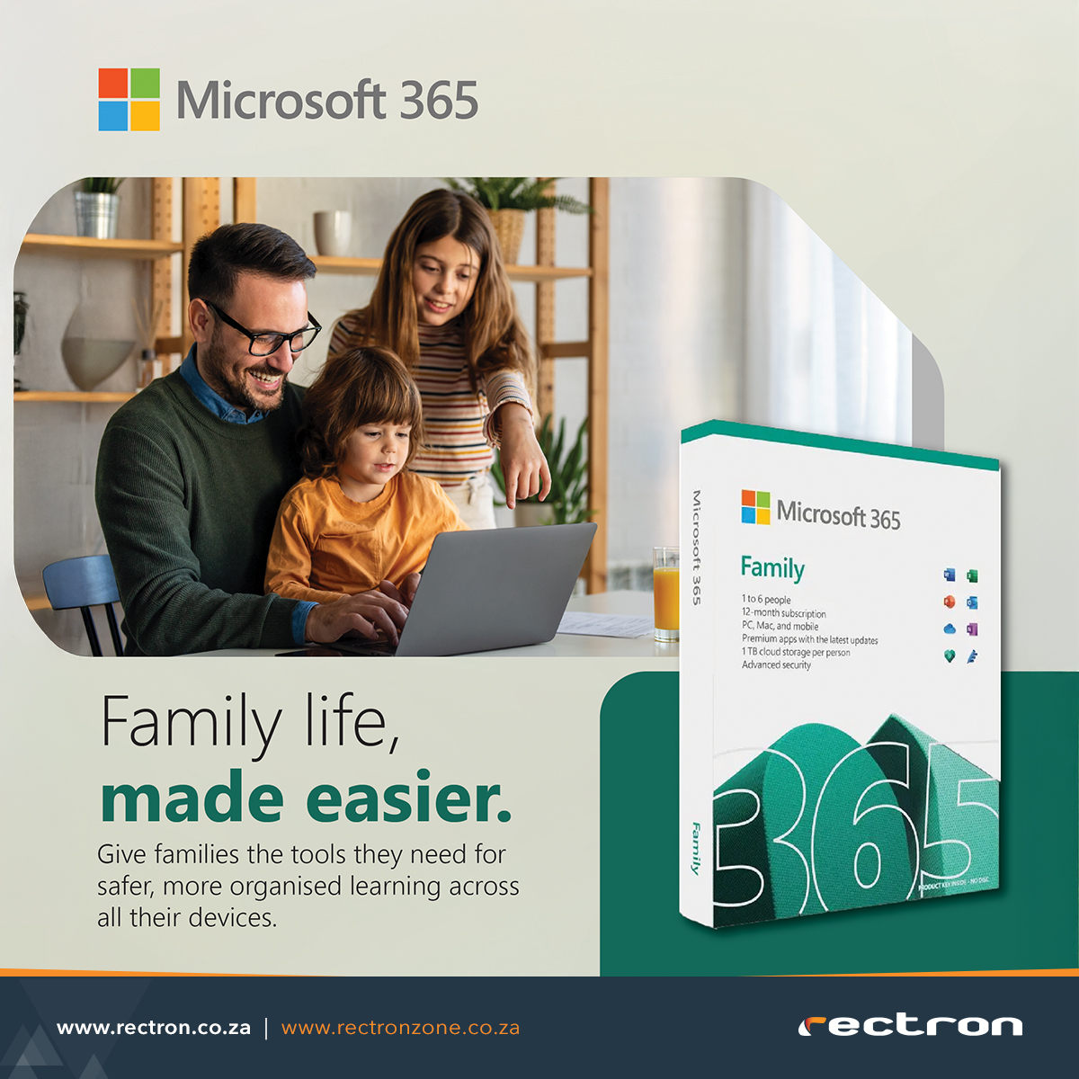 New laptop + Microsoft 365 Family = day‑one productivity for the whole household, with storage and safety built in.

Attach it with every Windows 11 Home device for the simplest bundle story.
🛍️ Shop the latest offers: loom.ly/pKnc_Ds 

#Microsoft365 #Family #Rectron
