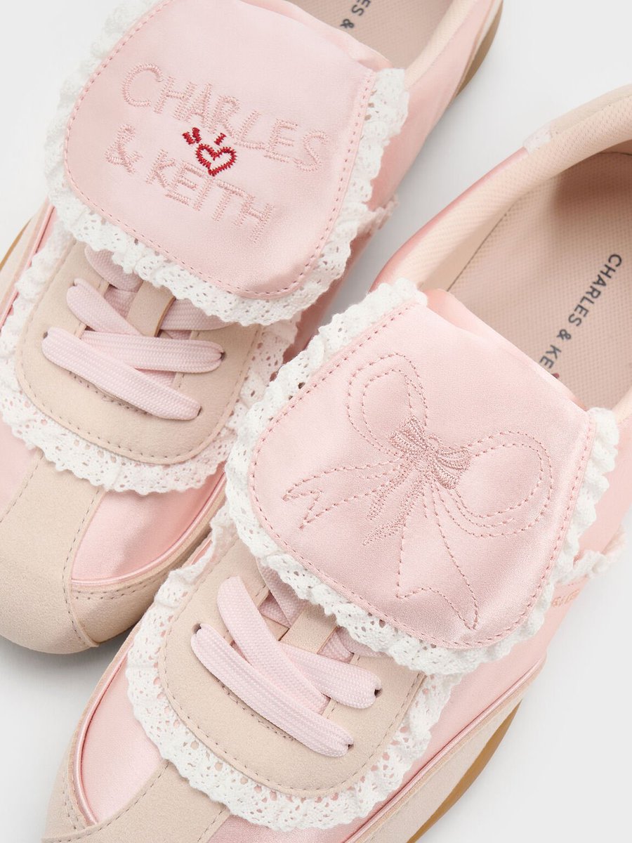 charles&kieith Louise ルーイレーストリムスニーカー ピンク 【公式通販】