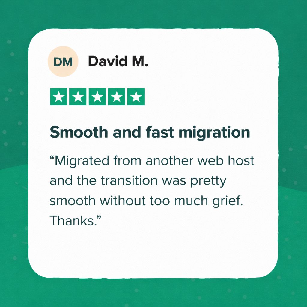 Migrating hosts doesn’t have to be painful.

David says:

“Transition was pretty smooth without too much grief.”

Learn how migration works at ChemiCloud buff.ly/e6chHbm 

#WebHosting #ChemiCloud #WebsiteMigration #EasySwitch