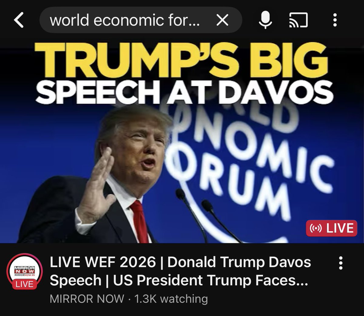 ramakrishnan_cn's tweet photo. Why  are all the channels running the 2020 davos speech claiming it to be LIVE!!!  Ridiculous https://t.co/MFE9Z9GYNc