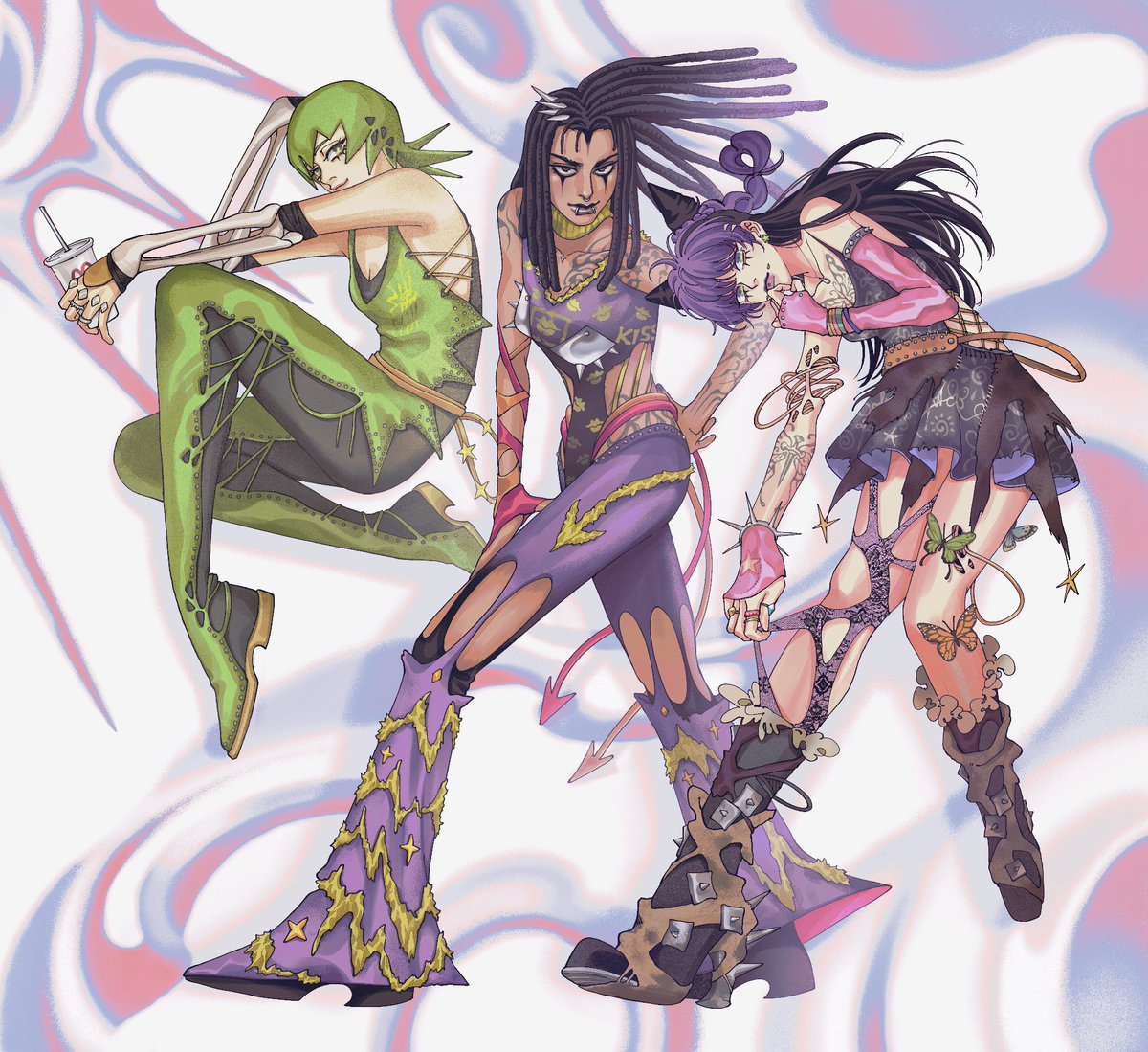 TangleWave's tweet image. 女霸组

#jojogothicpunkstyle