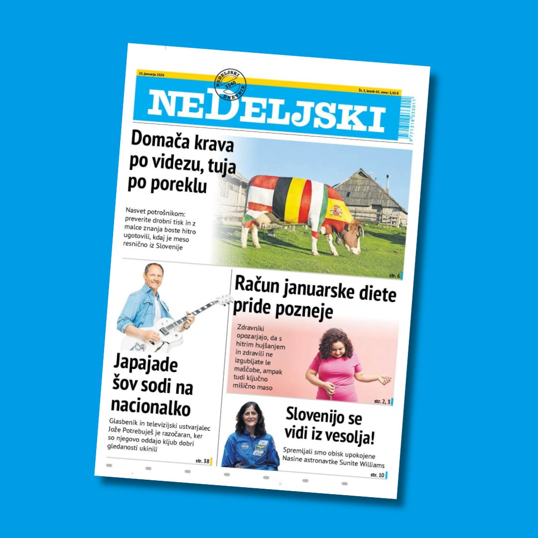 🔹Naslovnica nove številke Nedeljskega dnevnika🔹