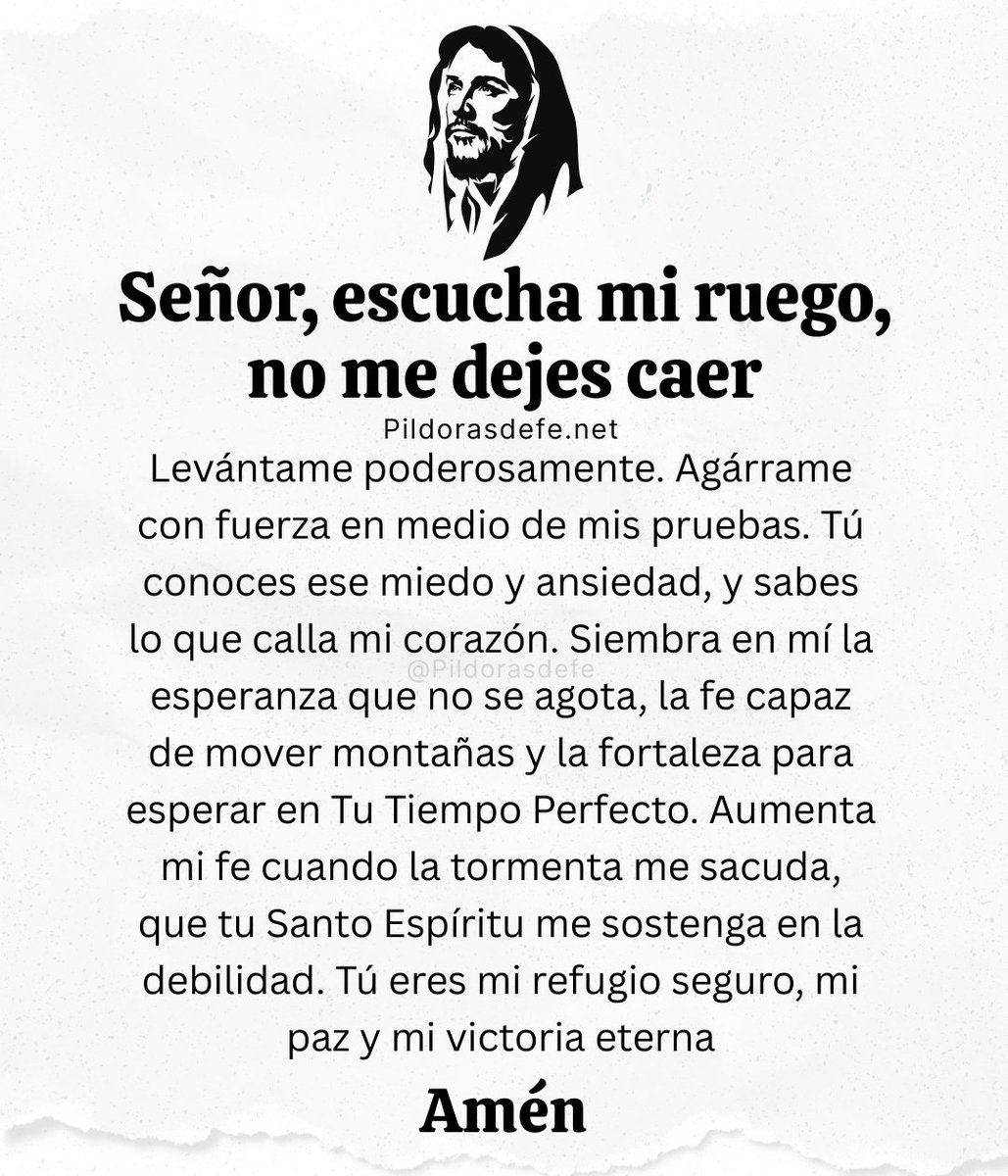 Oración.

Señor, aumenta mi fe cuando la tormenta me sacuda; que tu Santo Espíritu me sostenga en la debilidad.

¡Levántame poderosamente!

🙏