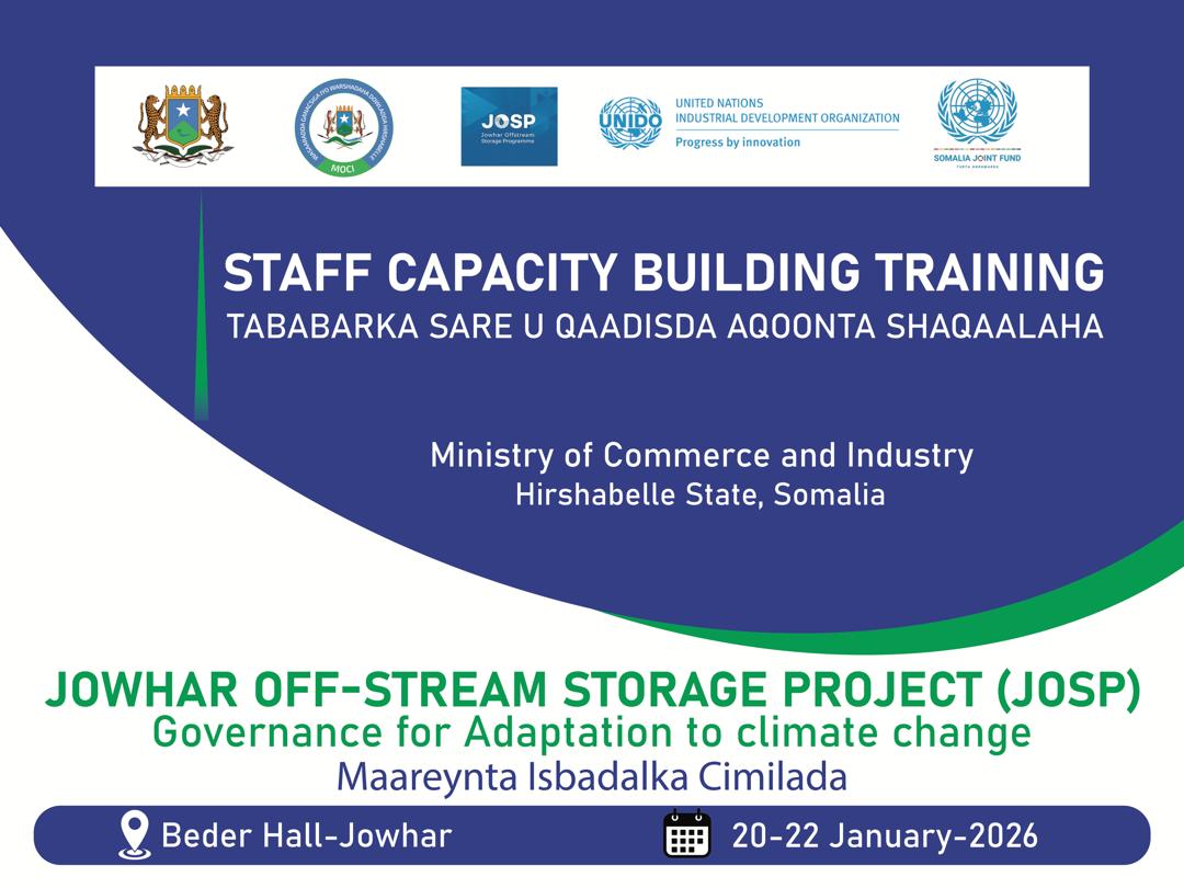 UNIDOSomalia's tweet photo. Supported by @UNIDO under #JOSP, the MoCI #HirShabelle is strengthening institutional capacity through structured, demand-driven training to address skills gaps, improve service delivery, and enhance regulatory compliance, advancing #EconomicGrowth.
#PPP

@UNinSomalia @FAOSomalia https://t.co/seiDBncU9U