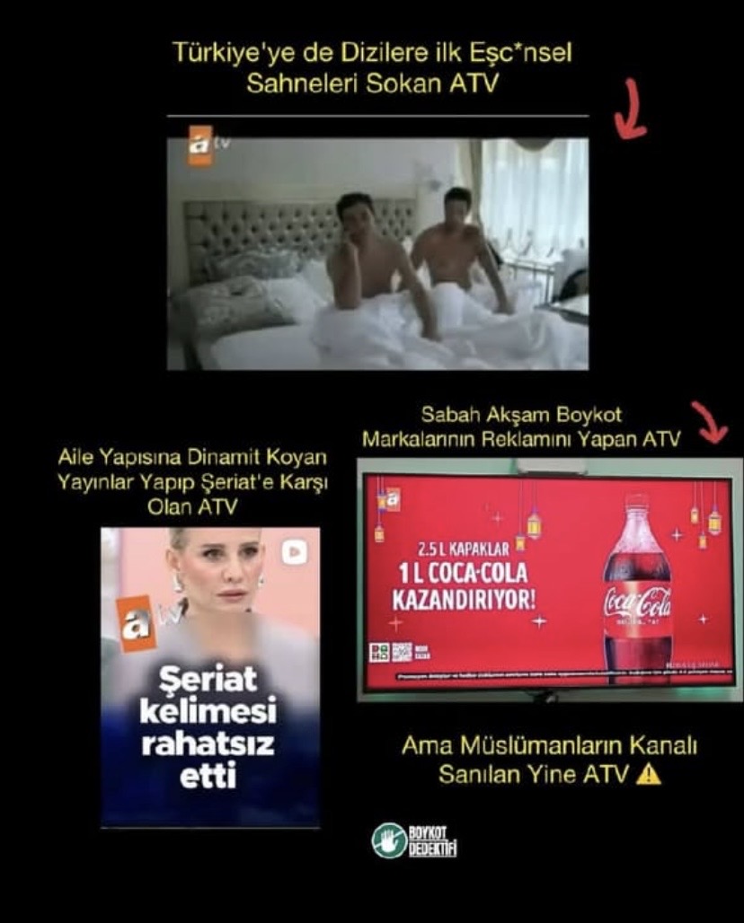 #BayrakNamustur #Türkbayrağı #Boykot  🇹🇷
Müslüman topraklarda bu reklamları bu eşcinselleri verme paraya tamah etmeyin <a href="/atvcomtr/">atv</a>  resim alıntıdır bu yayınlardan vazgeçin  <a href="/AtvHaberTurkiye/">Atv Haber</a>  <a href="/tcailesosyal/">T.C. Aile ve Sosyal Hizmetler Bakanlığı</a> <a href="/RTErdogan/">Recep Tayyip Erdoğan</a>