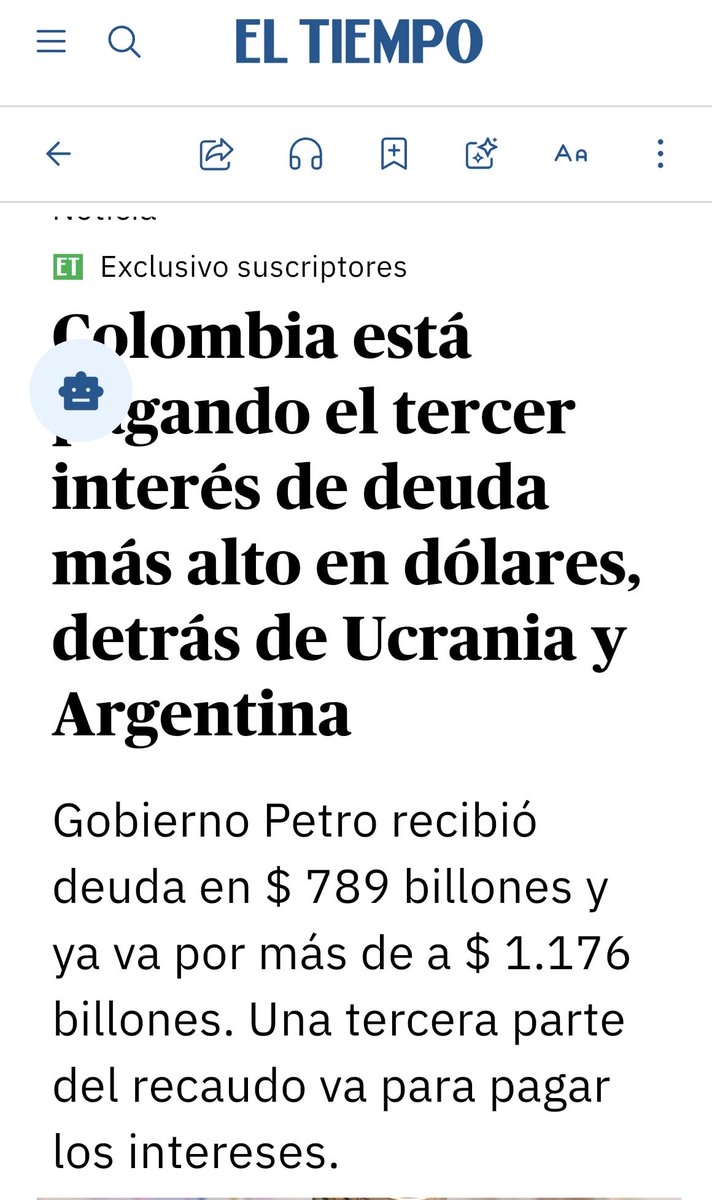 JERobledo's tweet image. Petro va a dejar a Colombia quebrada.
Es el país que está pagando el 
tercer interés más alto  en dólares.
Por una deuda que recibió en $789 billones y ya va en $1.176 billones!!!