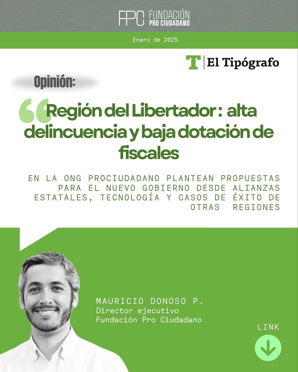 fprociudadano's tweet photo. 🗣️ CONVERSEMOS DE LAS FISCALÍAS ~ Opinión de nuestro director ejecutivo publicada en El Tipógrafo sobre la baja dotación de fiscales versus las más de 80.000 denuncias anuales que debe investigar el Ministerio Público.

🔄 Lee la columna en https://t.co/zYtnkkWcHR https://t.co/CNSxhuRK6R