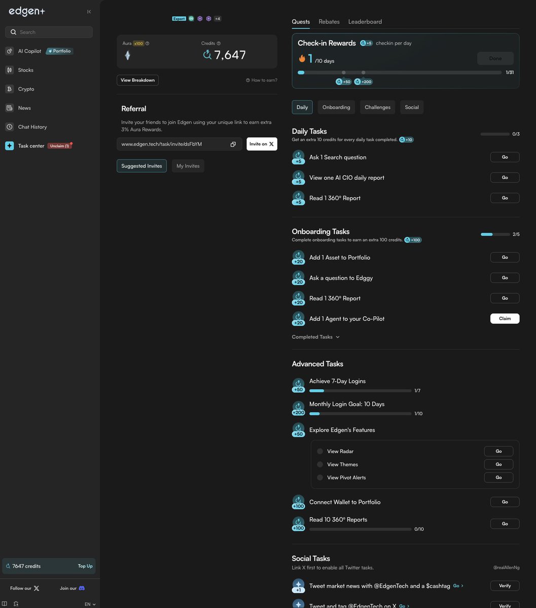 hot take: the best traders aren't glued to screens all day. 
they have a system and they trust it.

we just built something in Edgen to help you build that muscle for your portfolio.

daily check-ins. small actions. compounding edge.