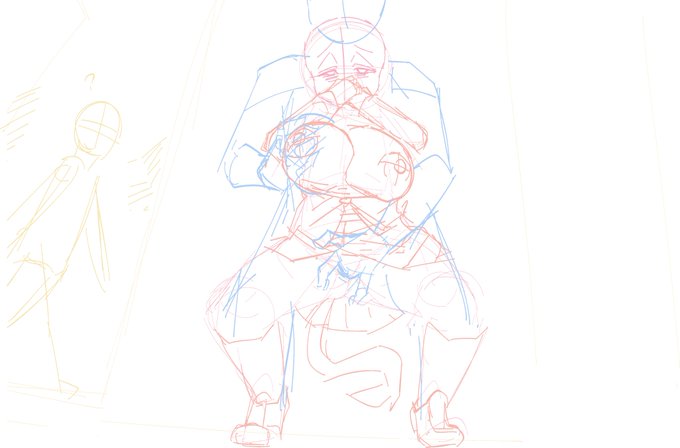 今日の支援サイト用エロ落書きのラフ