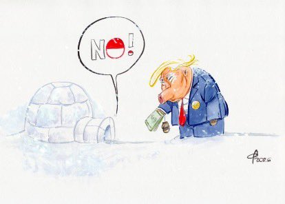 09Morini's tweet image. No! La Groenlandia non è in vendita❗️(Paolo Calleri, vignettista, Amsterdam)