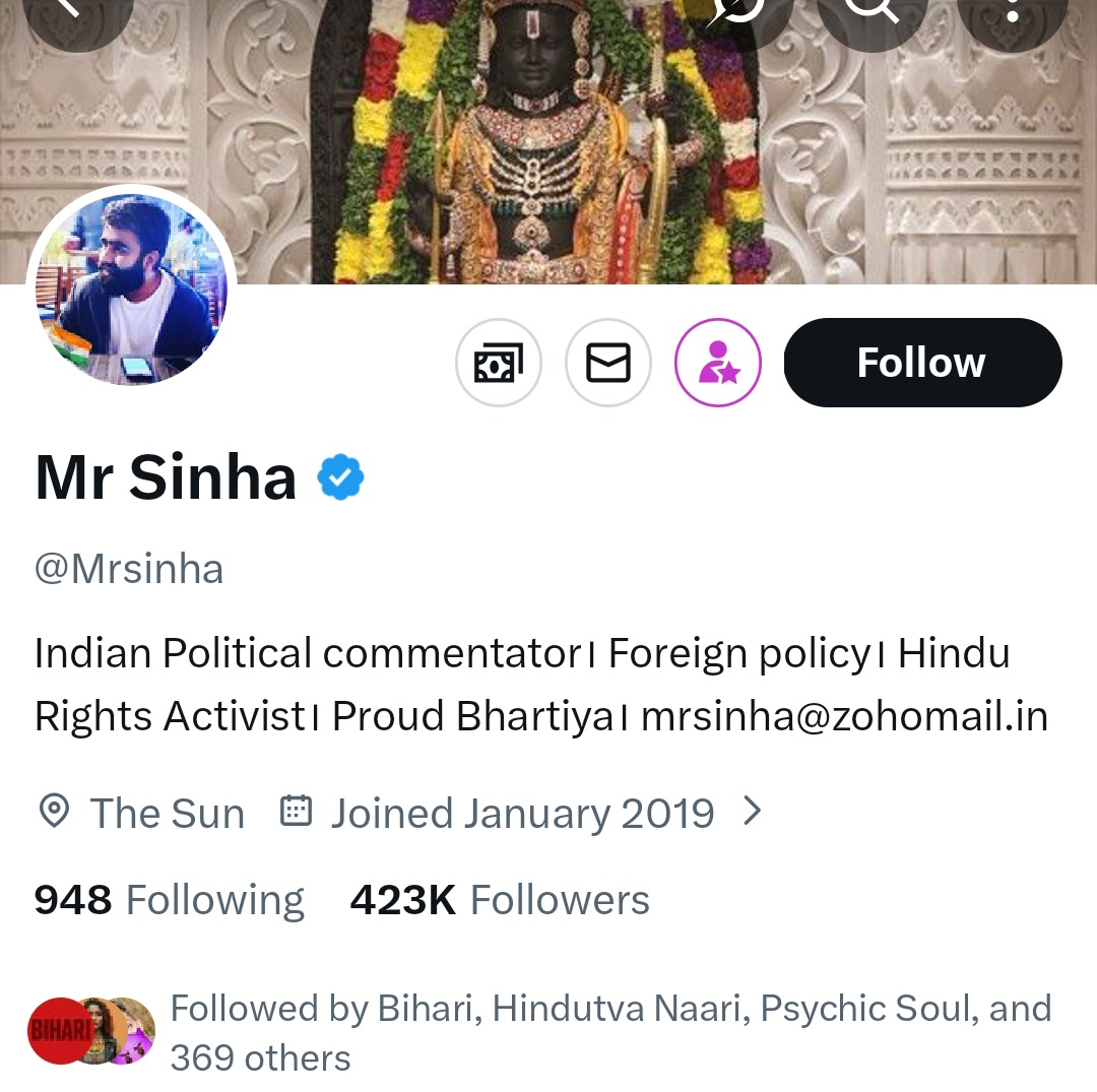 ews_army's tweet photo. There is 369  people in my list who follow Mr Sinha.  
Request to everyone unfollow 
Mr Sinha https://t.co/2mKQmxBh1k