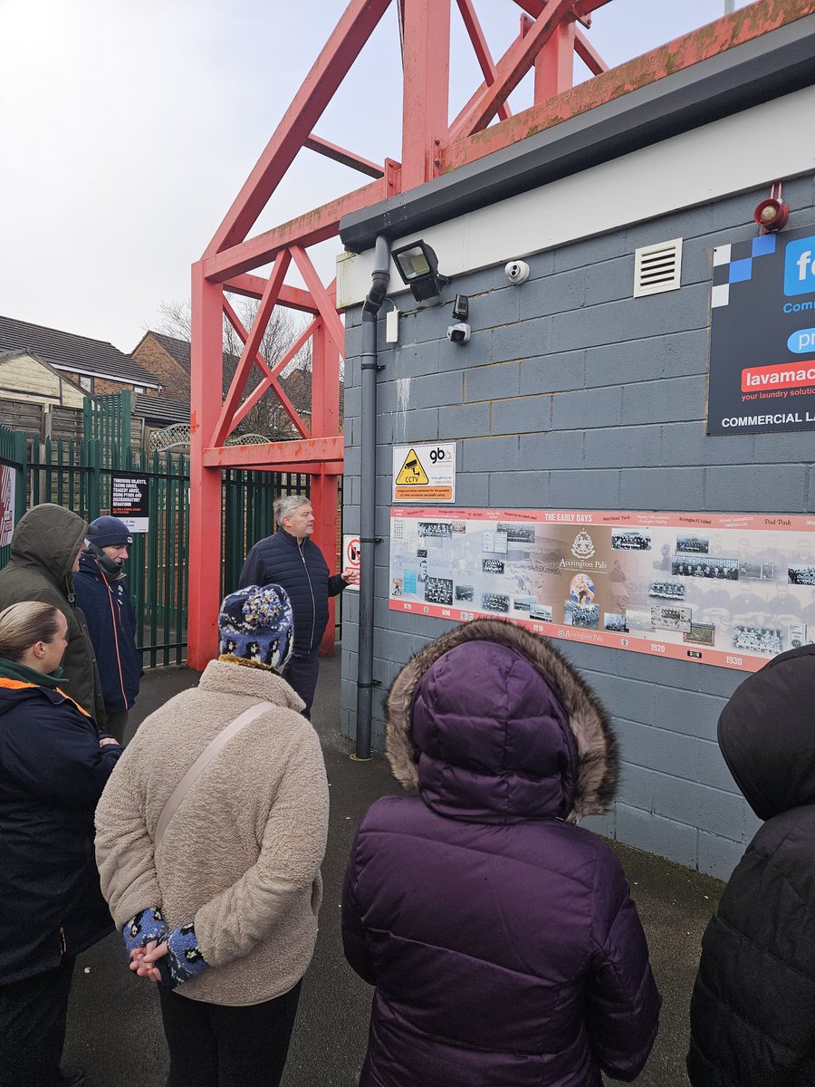 ASFCcommunity's tweet photo. Today our Stanley V Cancer group's weekly walk and talk incorporated a stadium π tour of @ASFCofficial led by the brilliant Robert! #ASFC #ASFCcommunity @EFL_Community https://t.co/gaZgtKVdoH https://t.co/Au4wsBvdU4