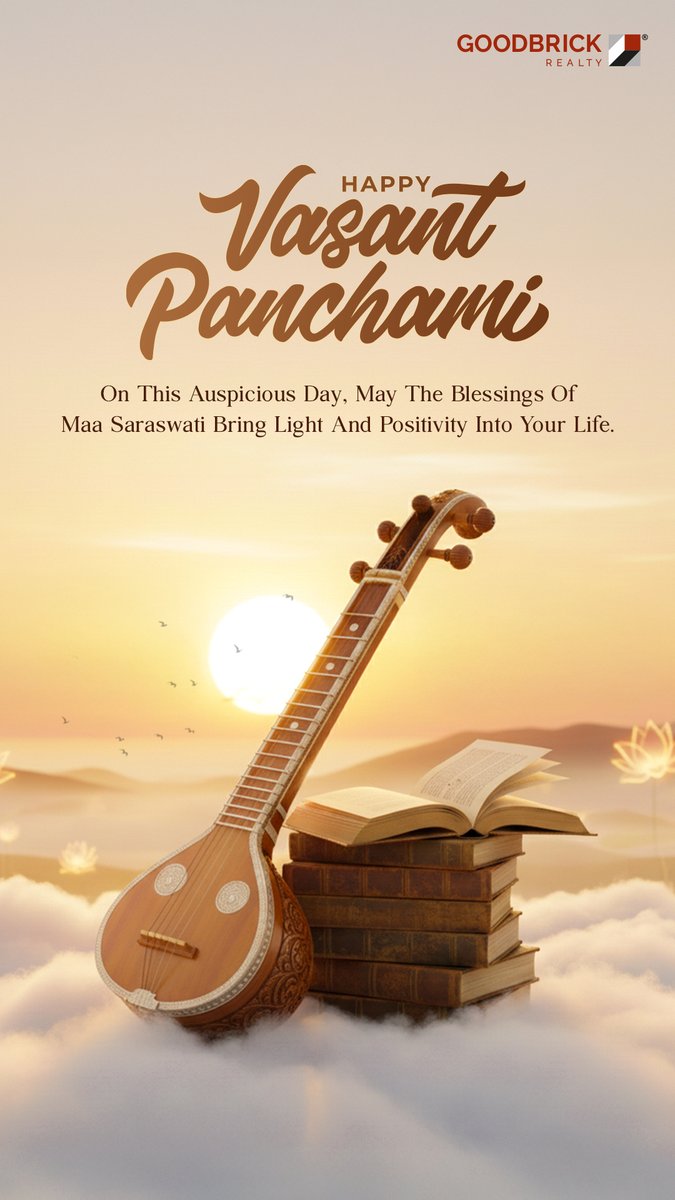 GoodbrickR84888's tweet photo. A season that inspires growth, grace, and balance. Happy Vasant Panchami.

#GoodbrickRealty #VasantPanchami #SpringFestivities #IndianFestivals #SeasonOfLearning https://t.co/hRVFtlOaUC
