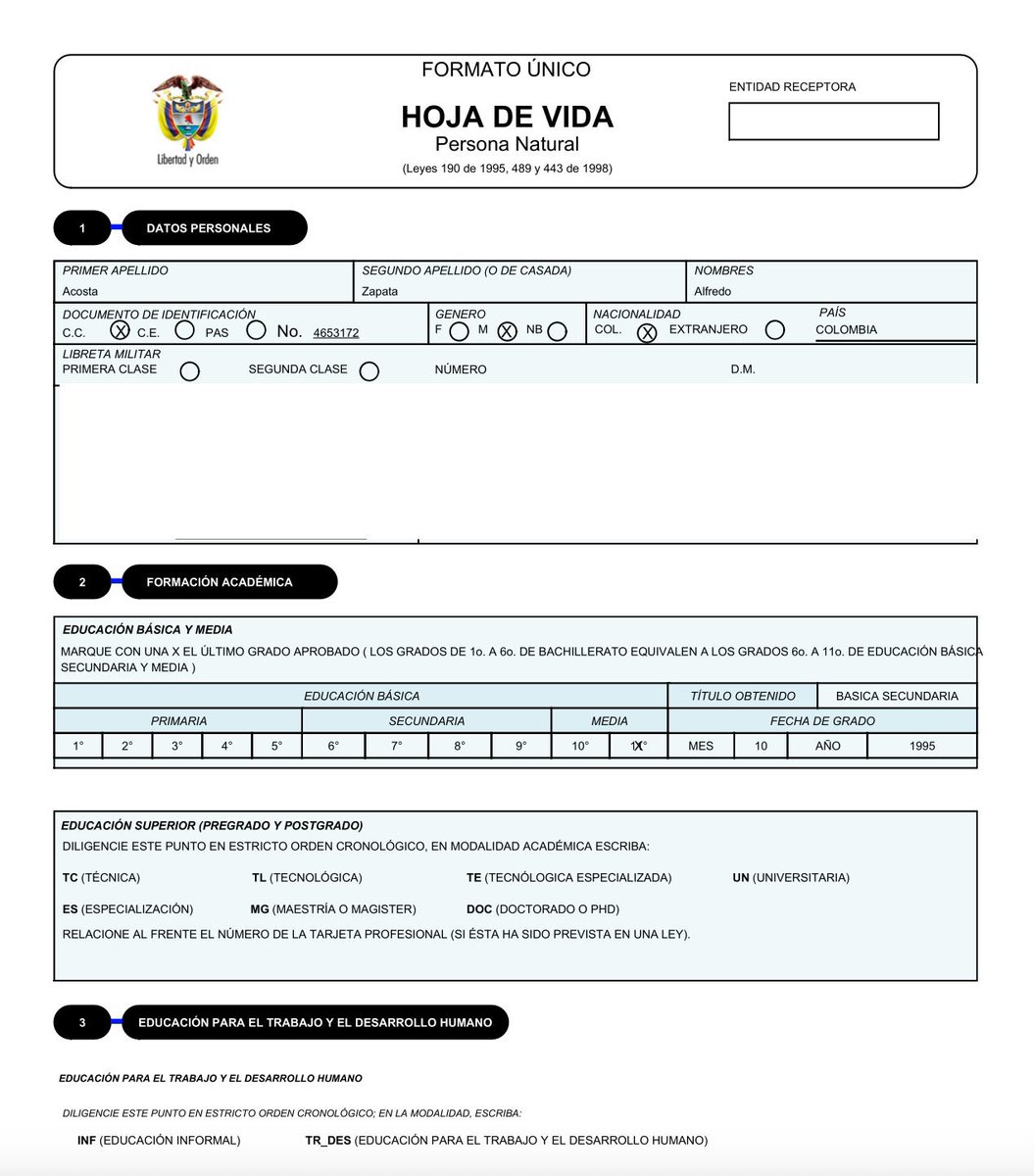 ABarriosBernal's tweet photo. El Ministerio de Igualdad es el fortín para pago de favores de @petrogustavo.

El nuevo ministro, Alfredo Acosta, no cumple los requisitos mínimos: es bachiller, no tiene estudios técnicos ni universitarios, no registra experiencia en el sector público y su único empleo ha sido como coordinador de la Guardia Indígena Nacional.

¿Inclusión? No. Es improvisación en el gobierno nacional y un golpe a la institucionalidad.