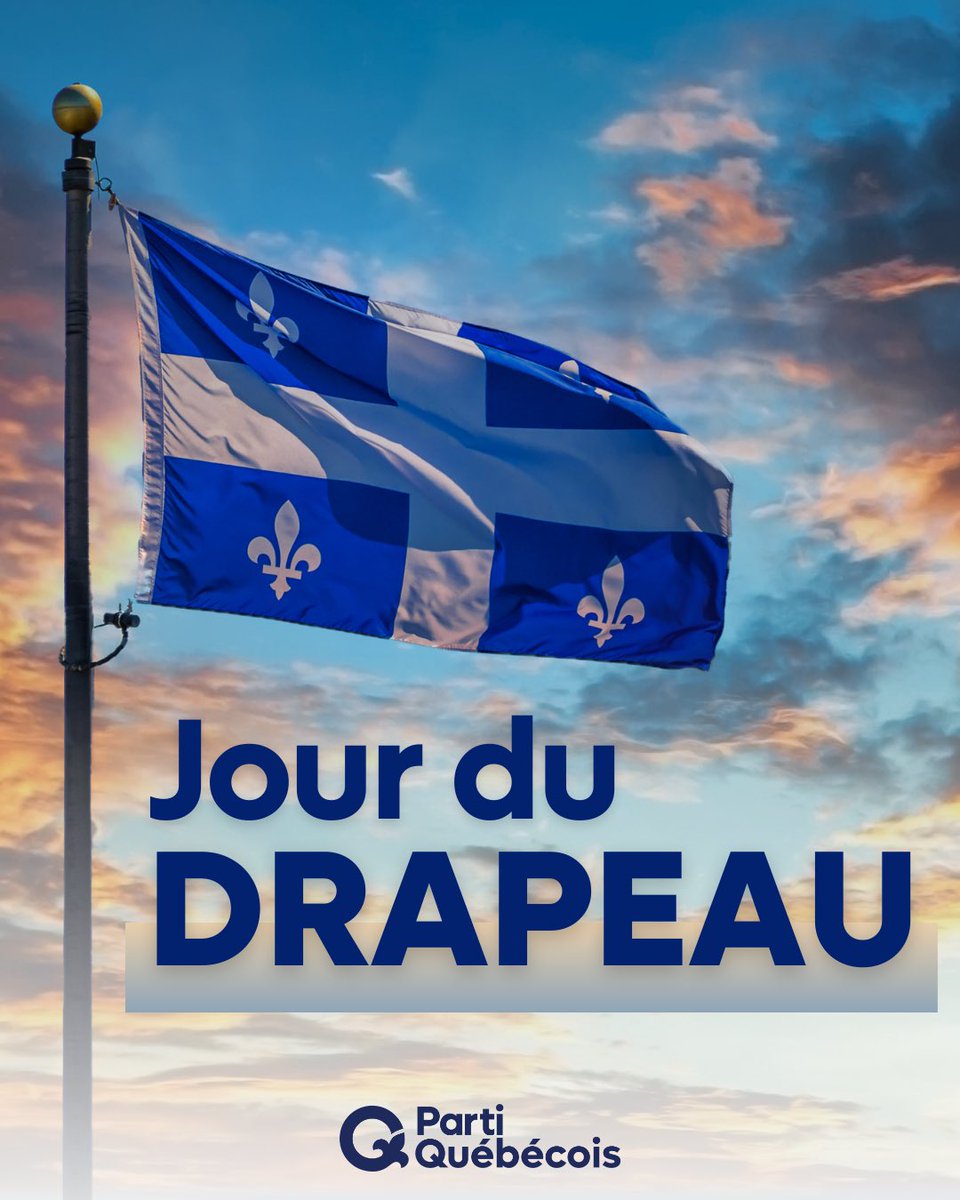 On honore le fleurdelisé aujourd’hui! 

Il y a 78 ans, notre drapeau remplaçait officiellement l’Union Jack. 

Symbole de notre nation et de son héritage français, rassemblons-nous aujourd’hui autour de cet emblème national de notre pays en devenir.

Bon Jour du drapeau à toutes