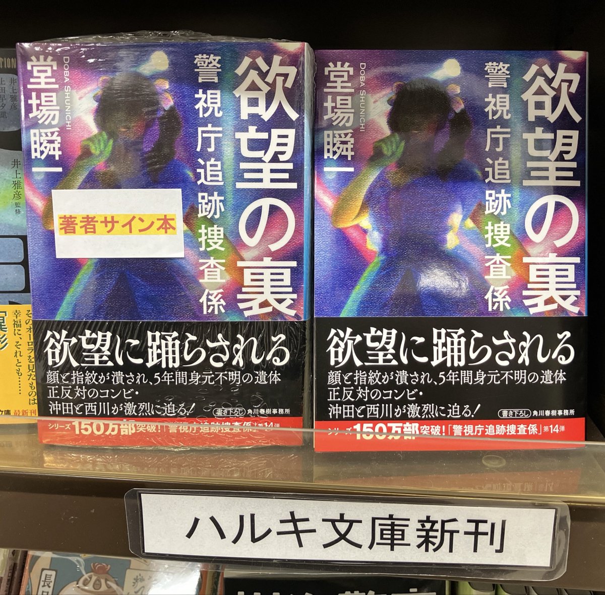 3F文庫売場】#堂場瞬一 さん『#欲望の裏 #警視庁追跡捜査係』（#ハルキ 